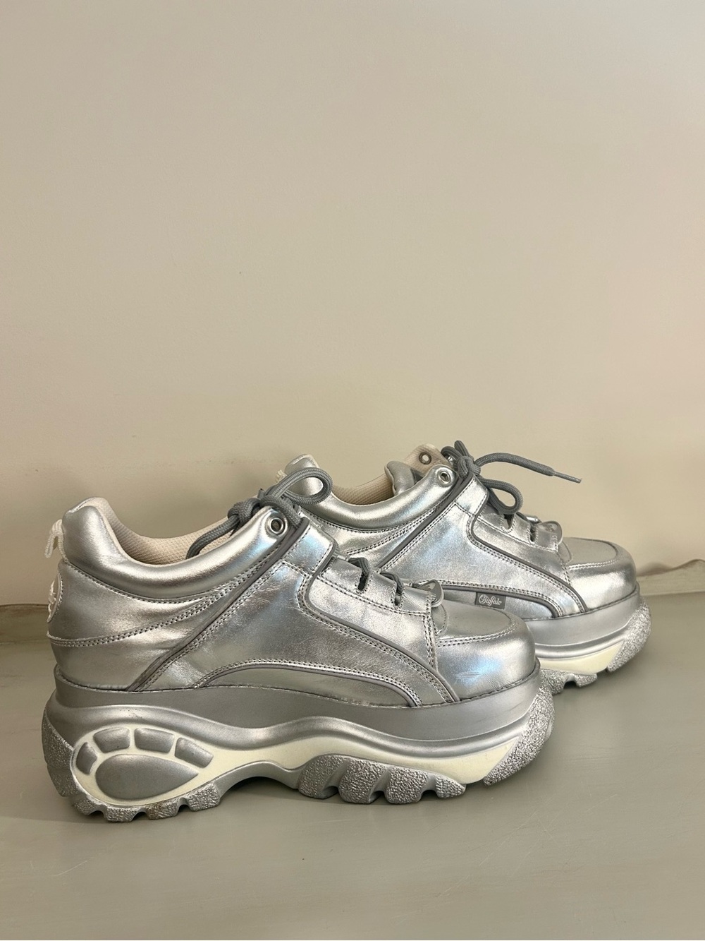 Buffalo London Silver Platform Sneakers